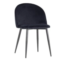 Giga Meubel Stoel Velvet Zwart - Set Van 2 - 50x50x77cm - Stella -Leen Bakker Winkel 007d4729c984415a986f6a131ca3718c