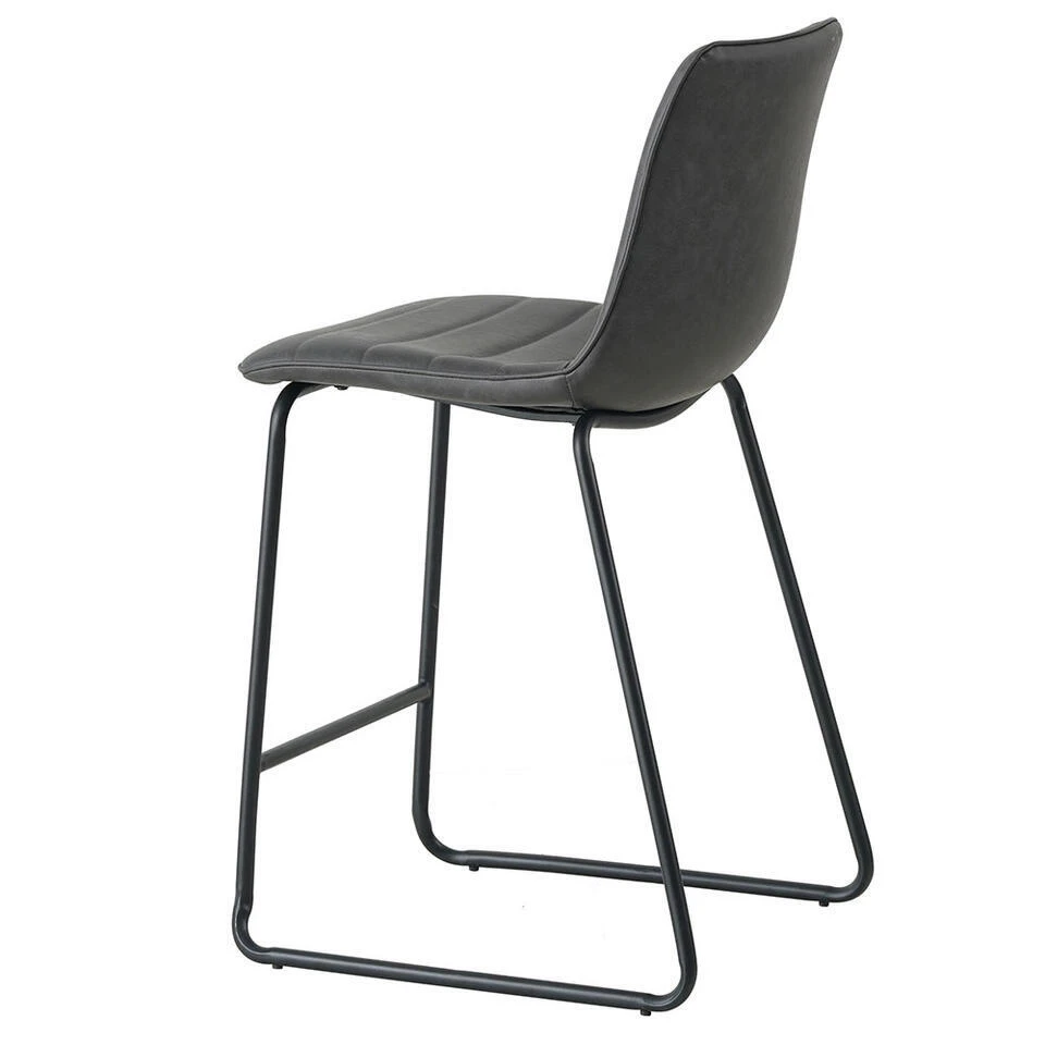 Industriële Barkruk Mark Antraciet - Zithoogte 65 Cm - Kunstleder - Grijs 10 Industriële Barkruk Mark Antraciet - Zithoogte 65 Cm - Kunstleder - Grijs - Afbeelding 8