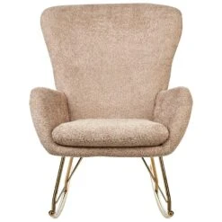 ANASET - Schommelstoel - Beige - Bouclé 16 ANASET - Schommelstoel - Beige - Bouclé -Leen Bakker Winkel 01fce343f4b943e4932f37acb3716665