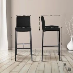 CLP Barkruk Freeport Zwart Frame - Kunstleer - Zwart -Leen Bakker Winkel 0274891507c94db99557e97e75f3b347