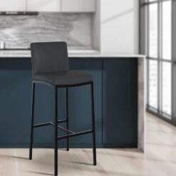 CLP Set Van 2 Barkruk Freeport Zwart Frame - Kunstleer - Donkergrijs -Leen Bakker Winkel 033f19c97d60407a9f639ac77ed97022