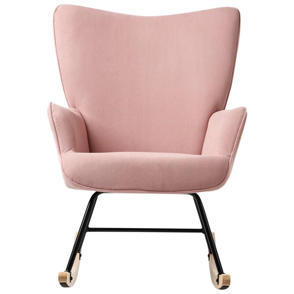 ARSET - Schommelstoel - Roze - Bouclé 8 ARSET - Schommelstoel - Roze - Bouclé - Afbeelding 6