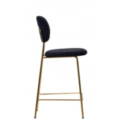 Giga Meubel Barstoel Velvet Zwart - Metaal - 48x55x96cm - Jin Luxe -Leen Bakker Winkel 04c6810dd94f47cf87be79fcfa3f861b