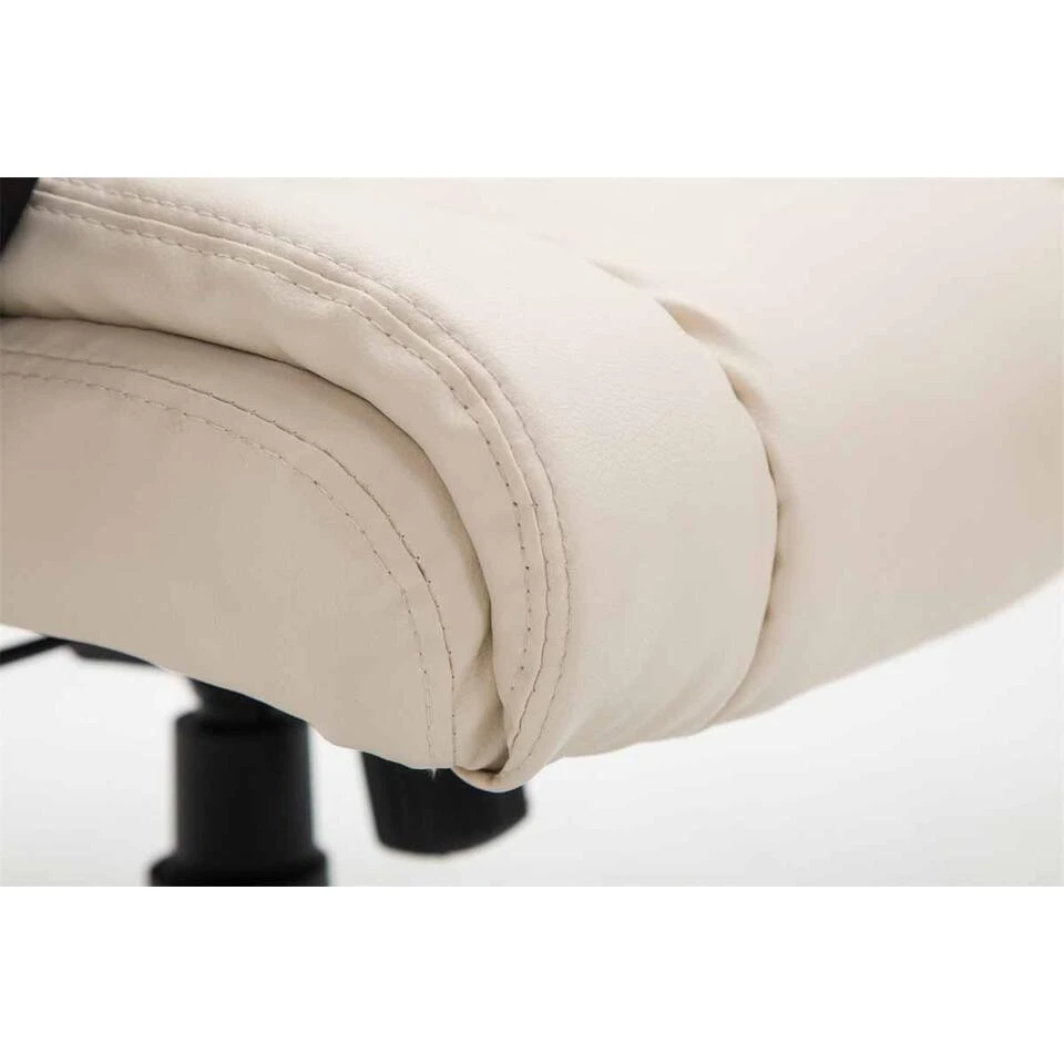 CLP Bureaustoel XL Sparta Zwart Frame - Kunstleer - Creme 9 CLP Bureaustoel XL Sparta Zwart Frame - Kunstleer - Creme - Afbeelding 7