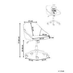 BARDSDALE - Bureaustoel - Lichtbeige - Fluweel -Leen Bakker Winkel 0820b495debd4fc6bb9f8d12b2550222