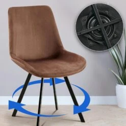 CLP Eetkamerstoel Lewes Zwart Frame - Fluweel - Bruin -Leen Bakker Winkel 0ae668c0011c4ee2a879f8ad5e158da4