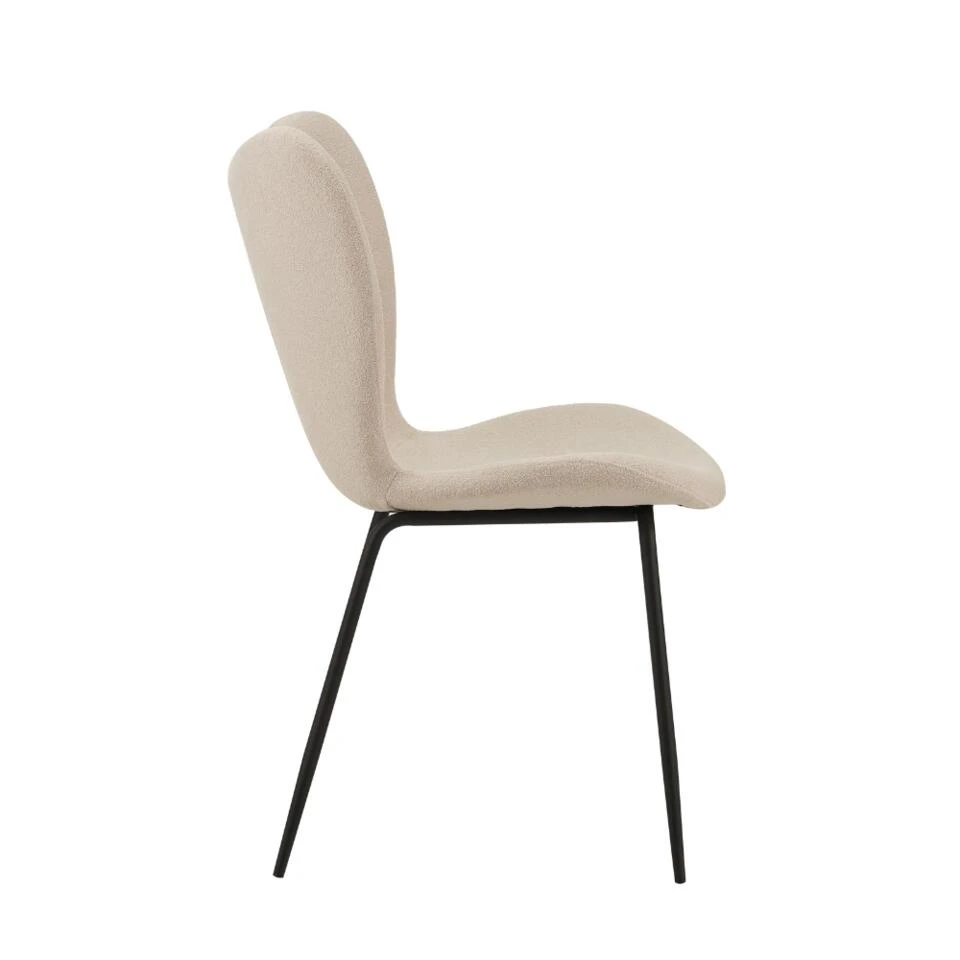 Eetkamerstoel Sia Bouclé Beige - Stof - Beige 6 Eetkamerstoel Sia Bouclé Beige - Stof - Beige - Afbeelding 4