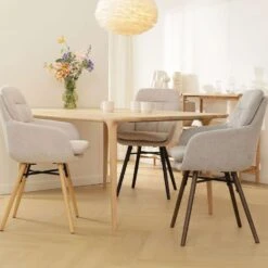 Nolon Nena-Mia Eetkamerstoel Grijs - Armleuning - Zwarte Houten Poten -Leen Bakker Winkel 0d3e81d6b42b484d96f5a7844c48cd07 1