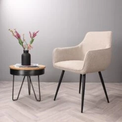 DS4U - Ravi 3.0 Eetkamerstoel Boucle - Beige -Leen Bakker Winkel 0dc30fc9e7bb48f29f6284aade9236d6