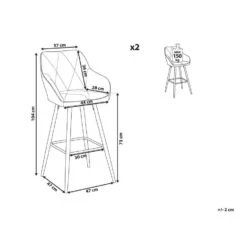 Beliani Barkruk DARIEN - Blauw Polyester -Leen Bakker Winkel 0fca485005f84eacb83d7cb3072e2338 1