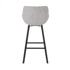 Giga Meubel Barkruk Grijs - Zithoogte 74cm - Metaal & Stof - Barkruk Shannon -Leen Bakker Winkel 1000027414 0103