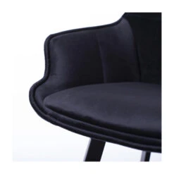 Giga Meubel Barkruk Velvet Zwart - Draaibaar - 49x53x102cm - Barkruk Shannon -Leen Bakker Winkel 1000027418 0102