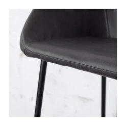 Giga Meubel Barkruk Zwart Kunstleder - 46x50x102cm - Barkruk Amira -Leen Bakker Winkel 1000027435 0102