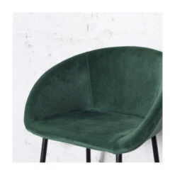Giga Meubel Barstoel Groen - Zithoogte 65cm - Metaal & Velvet - Barstoel Amira -Leen Bakker Winkel 1000027438 0101