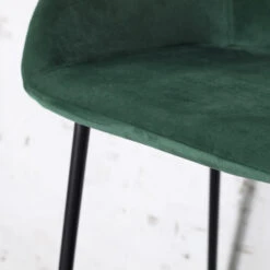 Giga Meubel Barstoel Groen - Zithoogte 65cm - Metaal & Velvet - Barstoel Amira -Leen Bakker Winkel 1000027438 0103