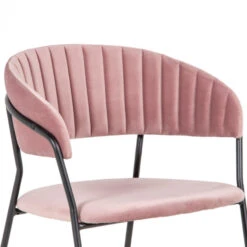 Eetkamerstoel Roze - Velvet Stof & Metaal - Zithoogte 48cm - Stoel Turin Velvet -Leen Bakker Winkel 1000027503 0103