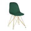 Eetkamerstoel Velvet Groen - Gouden Metalen Poten - Set Van 2 - Zithoogte 48cm - -Leen Bakker Winkel 1000027511