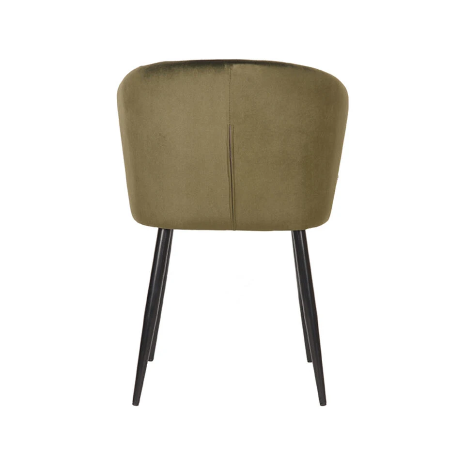 LABEL51 Eetkamerstoel Wave - Army Green - Fluweel 6 LABEL51 Eetkamerstoel Wave - Army Green - Fluweel - Afbeelding 4