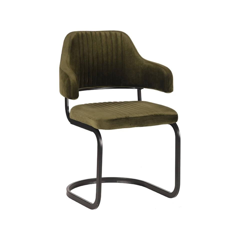 LABEL51 Eetkamerstoel Otta - Army Green - Fluweel 3 LABEL51 Eetkamerstoel Otta - Army Green - Fluweel