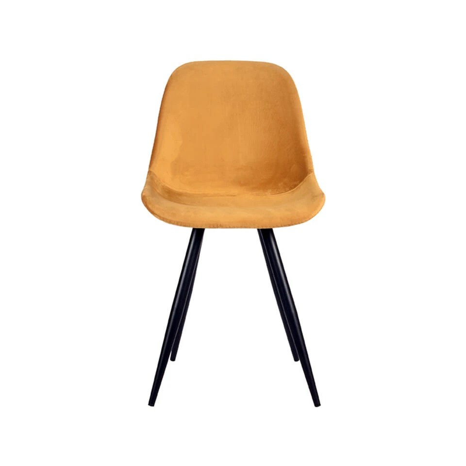 LABEL51 Eetkamerstoel Capri - Oker - Fluweel 4 LABEL51 Eetkamerstoel Capri - Oker - Fluweel - Afbeelding 2