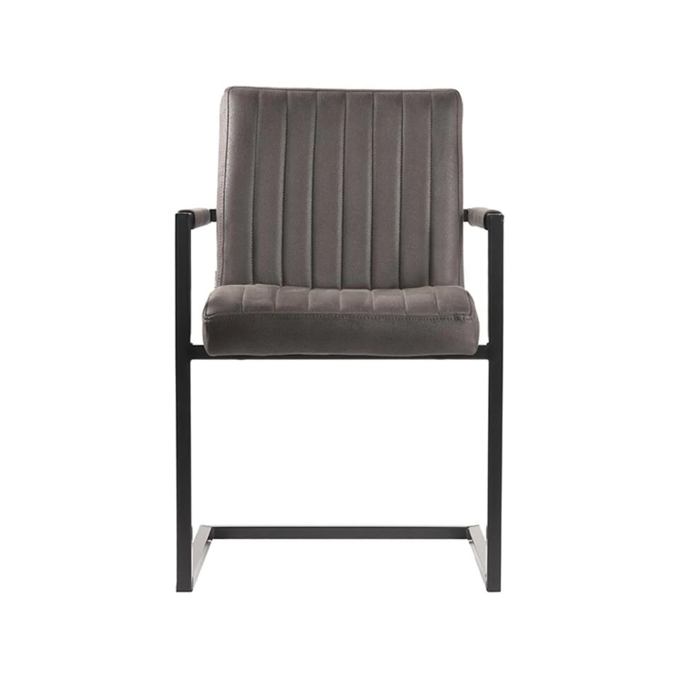 LABEL51 Eetkamerstoel Milo - Antraciet - Microfiber 5 LABEL51 Eetkamerstoel Milo - Antraciet - Microfiber - Afbeelding 3