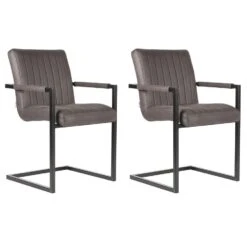 LABEL51 Eetkamerstoel Milo - Antraciet - Microfiber