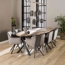 Hoyz - Velvet Armstoel - Antraciet - Draaibaar - 2 Stuks -Leen Bakker Winkel 1000028593 0101