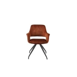 Livingfurn - Eetkamerstoel Capp Rust Velvet - Stof - 61x61x83,5