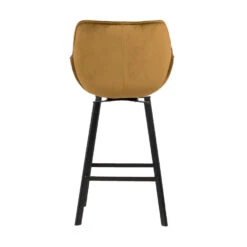 Barstoel Geel - Velvet Stof & Metaal - Zithoogte 65cm - Barstoel Shannon Velvet -Leen Bakker Winkel 1000031768 0102