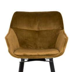 Barstoel Geel - Velvet Stof & Metaal - Zithoogte 65cm - Barstoel Shannon Velvet -Leen Bakker Winkel 1000031768 0103