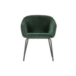 WOOOD Sien Eetkamerstoel - Velvet - Groen - Set Van 2 -Leen Bakker Winkel 1000033684 0102