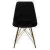 Giga Meubel Eetkamerstoel Velvet Zwart - Set Van 2 - Goud Onderstel -Leen Bakker Winkel 1000038440