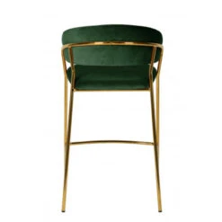 Giga Meubel Barstoel Velvet Groen - Goud - 52x52x92cm - Turin Luxe -Leen Bakker Winkel 1000038775 0102