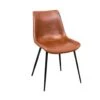Eetkamerstoel Cognac - PU Leer & Metaal - Zithoogte 46cm - Stoel Label - Giga