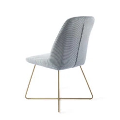 Urban Lifestyle Eetkamerstoel Lyndon - Blauw, X Frame Goud -Leen Bakker Winkel 1000040649 0103