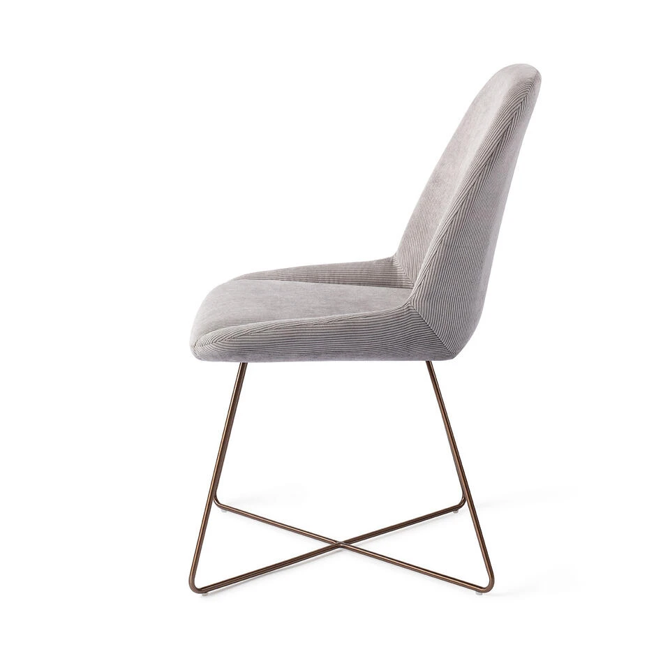 Urban Lifestyle Eetkamerstoel Lyndon - Grey, X Frame Brons 5 Urban Lifestyle Eetkamerstoel Lyndon - Grey, X Frame Brons - Afbeelding 3