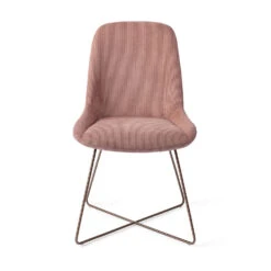 Urban Lifestyle Eetkamerstoel Lyndon - Pink, X Frame Brons