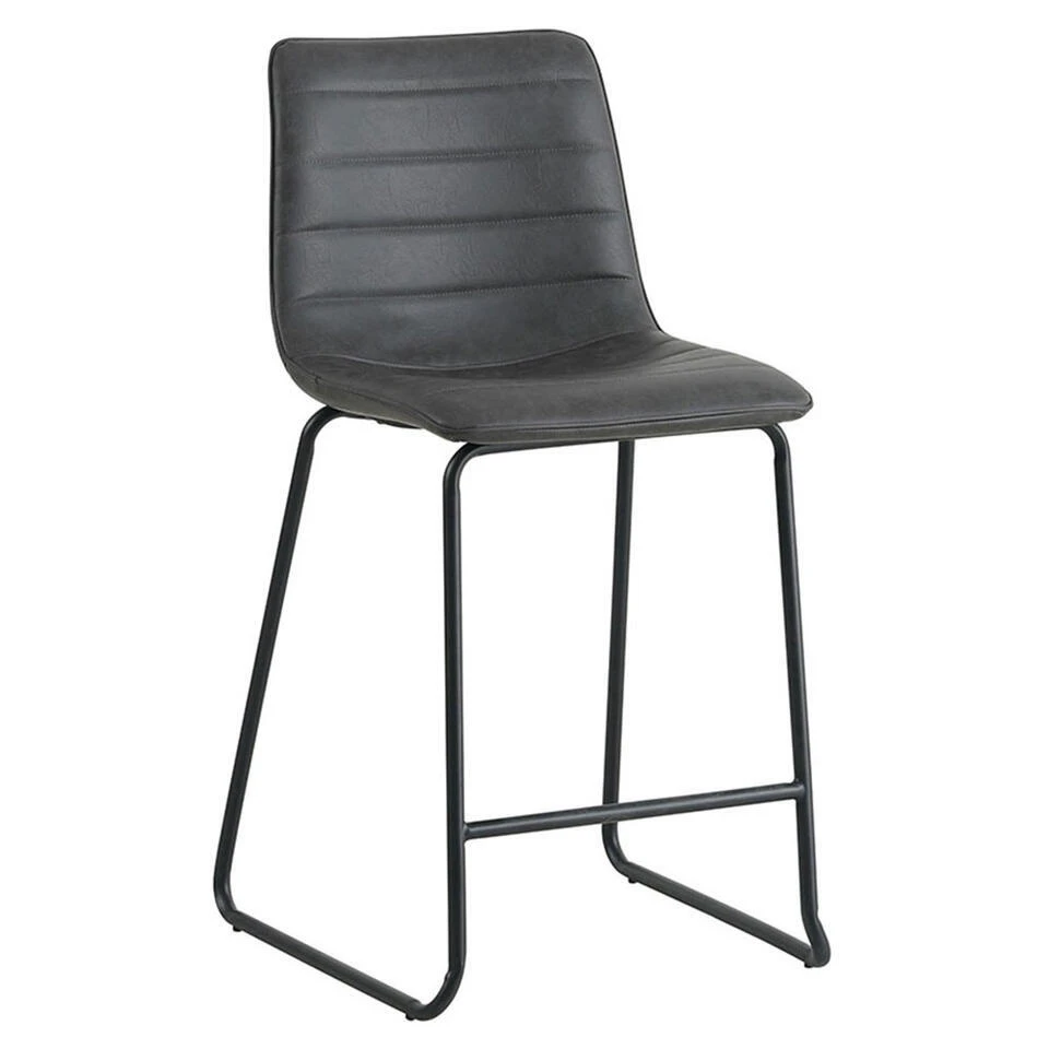 Industriële Barkruk Mark Antraciet - Zithoogte 65 Cm - Kunstleder - Grijs 3 Industriële Barkruk Mark Antraciet - Zithoogte 65 Cm - Kunstleder - Grijs