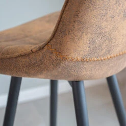 Industriële Barkruk Kenton Bruin - Zithoogte 76 Cm - Stof - Bruin -Leen Bakker Winkel 1000042373 0102