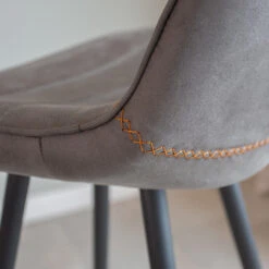 Industriële Barkruk Kenton Antraciet - Zithoogte 76 Cm - Stof - Grijs -Leen Bakker Winkel 1000042377 0102