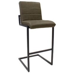 Industriële Barkruk Hoxton Groen - Zithoogte 78 Cm - Kunstleder - Groen