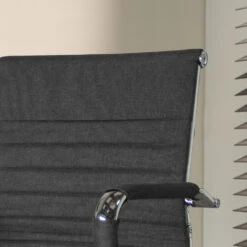 Industriële Bureaustoel Matt Antraciet Stof Hoog - 50x55x112 Cm - Stof - Grijs -Leen Bakker Winkel 1000042405 0103