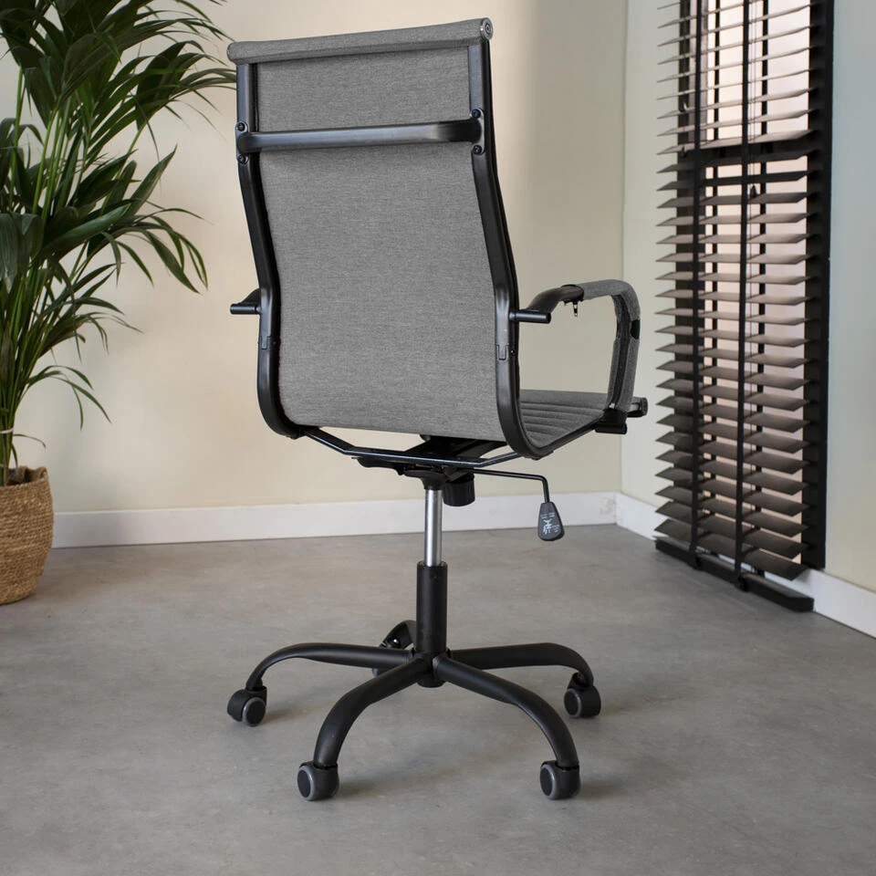 Industriële Bureaustoel Matt Grijs Hoog Zwart Frame 50x55x112 Cm Stof 5 Industriële Bureaustoel Matt Grijs Hoog Zwart Frame 50x55x112 Cm Stof - Afbeelding 3