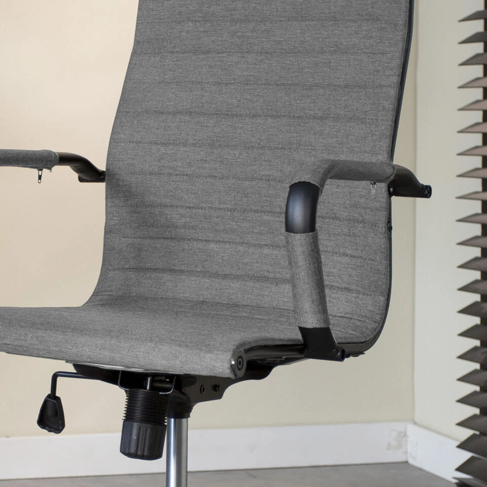 Industriële Bureaustoel Matt Grijs Hoog Zwart Frame 50x55x112 Cm Stof 6 Industriële Bureaustoel Matt Grijs Hoog Zwart Frame 50x55x112 Cm Stof - Afbeelding 4