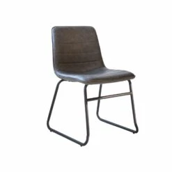 Industriële Eetkamerstoel Mark Antraciet - Kunstleder - Grijs