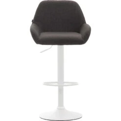 CLP Set Van 2 Barkrukken Braga Wit Frame Stof - Grijs -Leen Bakker Winkel 1000043289 0102