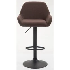 CLP Set Van 2 Barkrukken Braga Zwart Frame Stof - Bruin -Leen Bakker Winkel 1000043290 0101