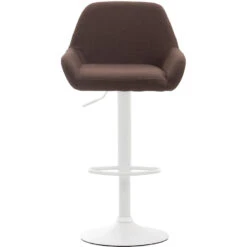 CLP Set Van 2 Barkrukken Braga Wit Frame Stof - Bruin -Leen Bakker Winkel 1000043300 0102