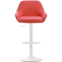 CLP Set Van 2 Barkrukken Braga Wit Frame Kunstleer - Rood -Leen Bakker Winkel 1000043334 0102