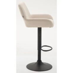 CLP Set Van 2 Barkrukken Braga Zwart Frame Stof - Crème -Leen Bakker Winkel 1000043366 0102